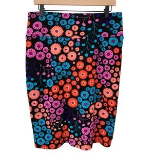 LuLaRoe Floral Cassie Pencil Skirt Size L (14-16)